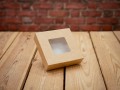 EKO KRAFT square — paperboard container with lid — 10 × 10 × 4 cm; separate lid
