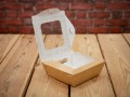 EKO KRAFT square — paperboard container with lid — 12 × 12 × 4 cm; hinged lid