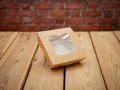 EKO KRAFT square — paperboard container with lid — 12 × 12 × 4 cm; hinged lid
