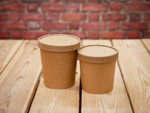 EKO KRAFT cup — paperboard container with lid (25 pieces)