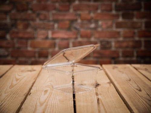 Rectangular container with hinged lid — 370 ml