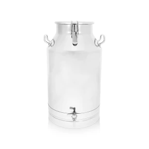 Stainless steel milk churn with tap