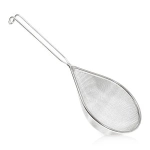 Oblong stainless steel strainer