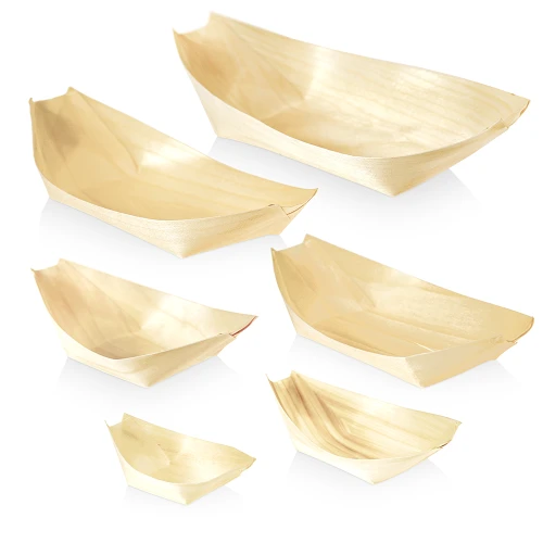 Wooden serving boats