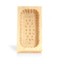 Wooden butter mould, 250 g – traditional pattern, natural wood ornament geometrical