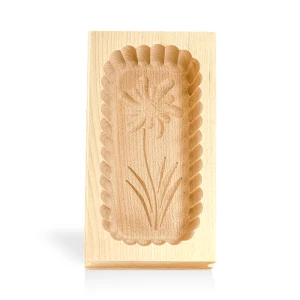 Wooden butter mould, 250 g – traditional pattern, natural wood