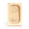 Wooden butter mould, 400 g – traditional pattern, natural wood - stylized flora pattern