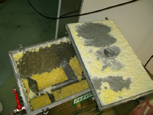 Butter during churning